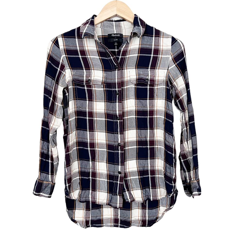 Madewell Hanna Plaid Classic Button Down Flannel Sz XS